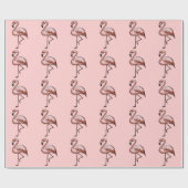 roze flamingo cadeaupapier (Vlak)