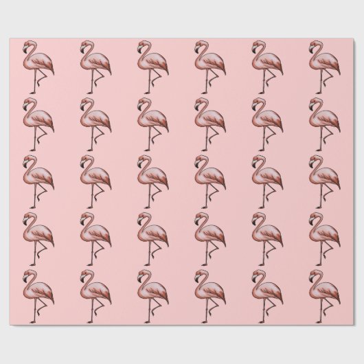 roze flamingo cadeaupapier (Vlak)