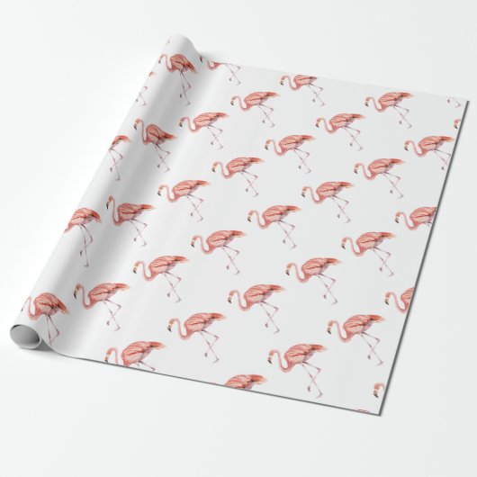 Roze Flamingo Cadeaupapier (Uitgerold)