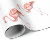 Roze Flamingo Cadeaupapier (Rol Hoek)