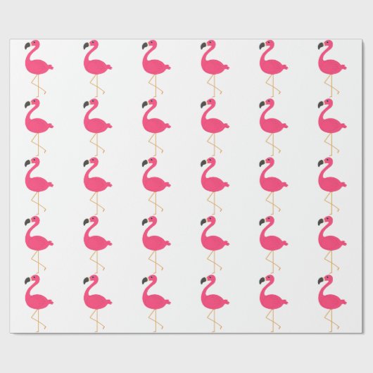 Roze Flamingo Cadeaupapier (Vlak)