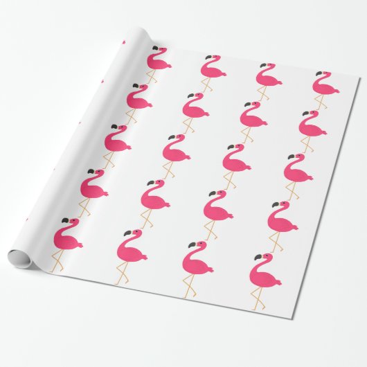 Roze Flamingo Cadeaupapier (Uitgerold)