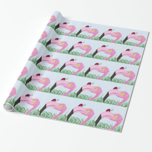 roze flamingo cadeaupapier