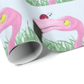  roze flamingo cadeaupapier (Rol Hoek)