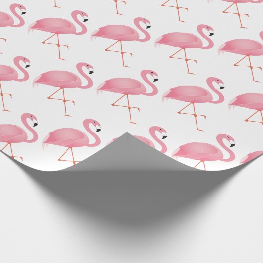 Roze flamingo cadeaupapier (Hoek)