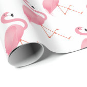 Roze flamingo cadeaupapier (Rol Hoek)