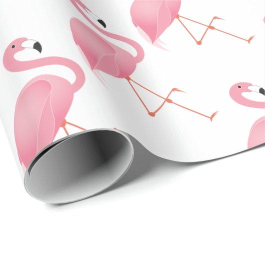 Roze flamingo cadeaupapier (Rol Hoek)