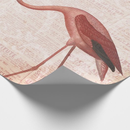  roze flamingo cadeaupapier (Hoek)