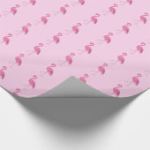  roze flamingo cadeaupapier (Hoek)