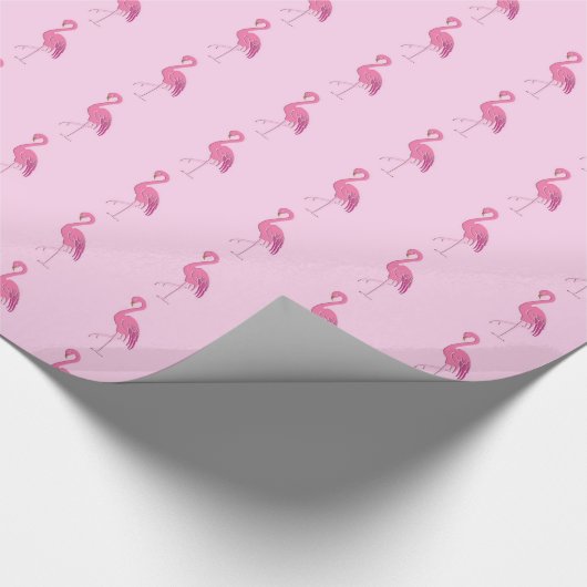  roze flamingo cadeaupapier (Hoek)