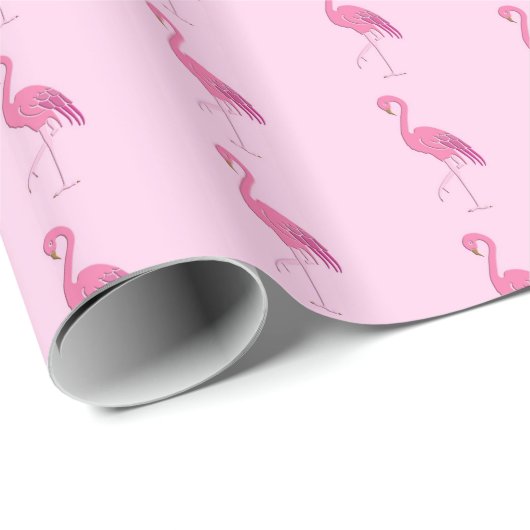  roze flamingo cadeaupapier (Rol Hoek)