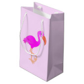 Roze Flamingo Cadeautas (Achterkant Gekanteld)