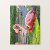 Roze Flamingo California, kerstgroeten Legpuzzel (Verticaal)