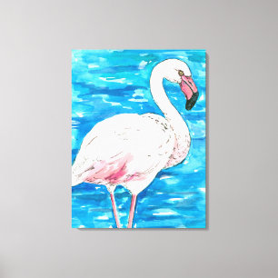 Roze flamingo canvas afdruk
