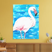 Roze flamingo canvas afdruk (Insitu (Woonkamer))