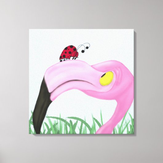  roze flamingo canvas afdruk (Voorkant)