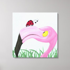 roze flamingo canvas afdruk