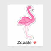 Roze Flamingo Cartoon Uitknip Sticker Decal (Vel)
