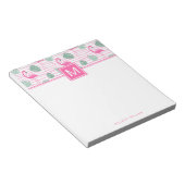 Roze Flamingo Center Square Personated Notitieblok (Schuin)