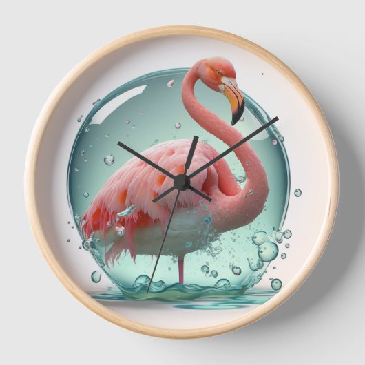 Roze Flamingo Clock voor de beste natuurlijke atmo (Voorkant)