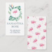 Roze Flamingo Coastal mammie Card Visitekaartje (Voorkant / Achterkant)