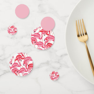 Roze Flamingo Confetti met bijpassend servies