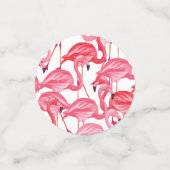 Roze Flamingo Confetti met bijpassend servies (Kleine voorkant)