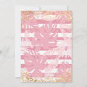 Roze Flamingo Coquette Tropical Girl Baby shower Kaart (Achterkant)