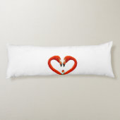 Roze Flamingo Couple on White Lichaamskussen (Achterkant)