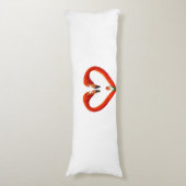 Roze Flamingo Couple on White Lichaamskussen (Voorkant Verticaal)