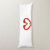 Roze Flamingo Couple on White Lichaamskussen (Achterkant (Verticaal))