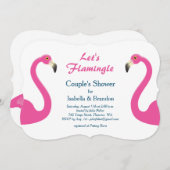 Roze flamingo Couple's Shower Invitation Kaart (Voorkant / Achterkant)