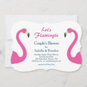 Roze flamingo Couple's Shower Invitation Kaart (Voorkant)
