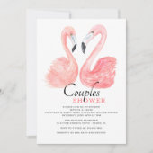 Roze flamingo Couples Shower Invitation Kaart (Voorkant)