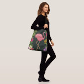 Roze Flamingo Crossbody Tas (Op model)
