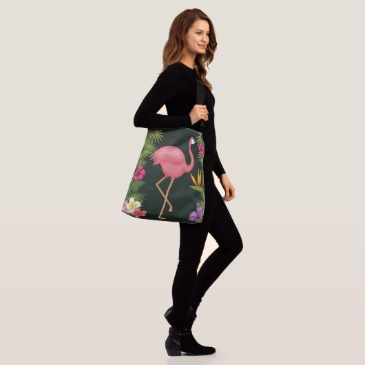 Roze Flamingo Crossbody Tas (Op model)