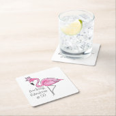 Roze Flamingo Crown Flocking Fabulous bij Fifty Kartonnen Onderzetters (Insitu)