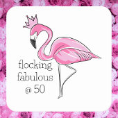 Roze Flamingo Crown Flocking Fabulous bij Fifty Kartonnen Onderzetters