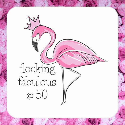 Roze Flamingo Crown Flocking Fabulous bij Fifty Kartonnen Onderzetters