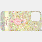 Roze Flamingo Crown Glitter Bokeh Confetti Case-Mate iPhone Case (Achterkant / Rechts)