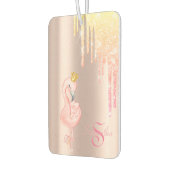Roze Flamingo Crown, Roos Gold, Glitter Drivers Luchtverfrisser (Links)