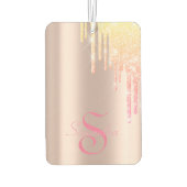 Roze Flamingo Crown, Roos Gold, Glitter Drivers Luchtverfrisser (Achterkant)