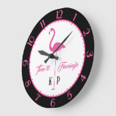 Roze Flamingo Custom Classic Wall Clock Grote Klok (Hoek)