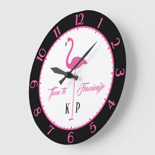 Roze Flamingo Custom Classic Wall Clock Grote Klok (Hoek)