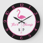 Roze Flamingo Custom Classic Wall Clock Grote Klok (Voorkant)