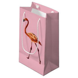 Roze Flamingo Custom Gift Bag - Klein, glanzend Klein Cadeauzakje