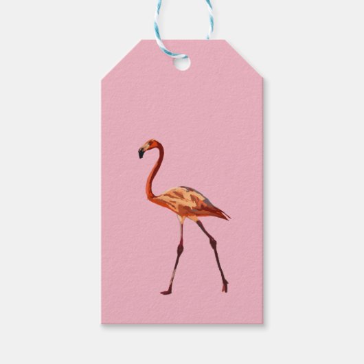 Roze Flamingo Custom Gift Labels Cadeaulabel (Voorkant)