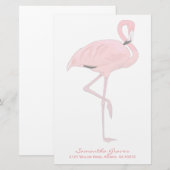 Roze Flamingo Custom Stationery Briefpapier (Voorkant / Achterkant)