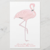 Roze Flamingo Custom Stationery Briefpapier (Voorkant)