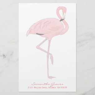 Roze Flamingo Custom Stationery Briefpapier